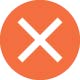 Orange circle with white X
