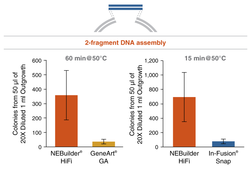 NEBuilder® HiFi DNA Assembly Benefits Over GeneArt Gibson Assembly
